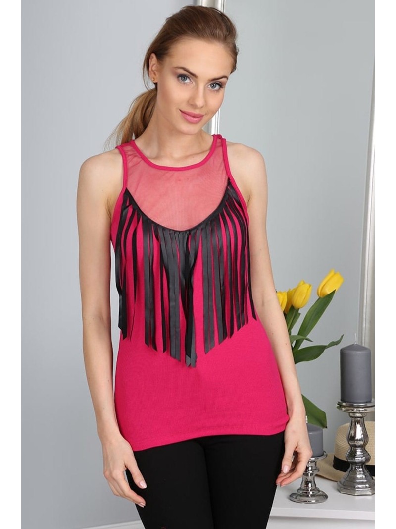 Women\'s top with fringes Amaranth 2947 - Online store - Boutique